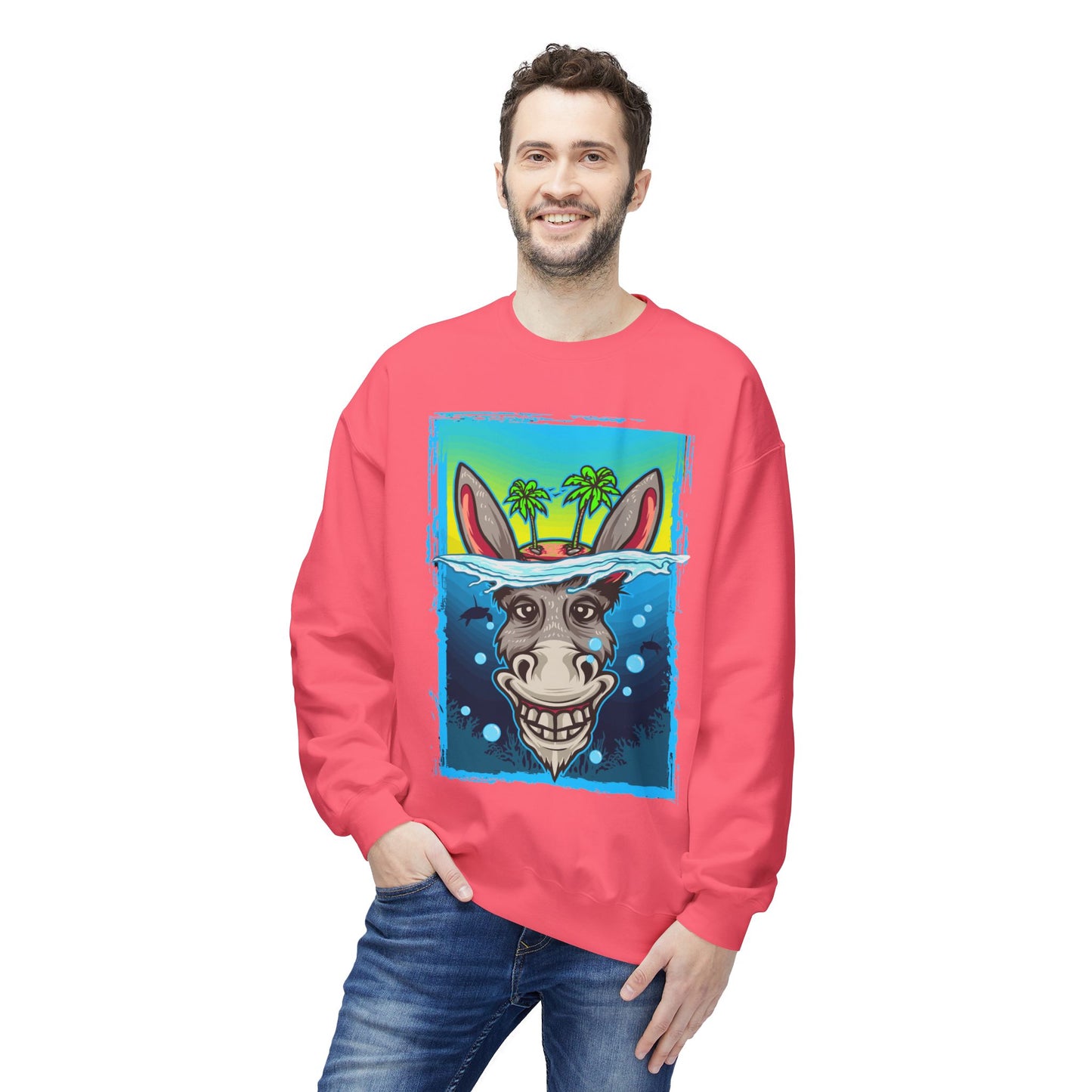 Playful Animal Graphic Crewneck Sweatshirt, Funny Sweatshirt, Unique Gift, Casual Wear, Unisex Apparel, Perfect for Parties