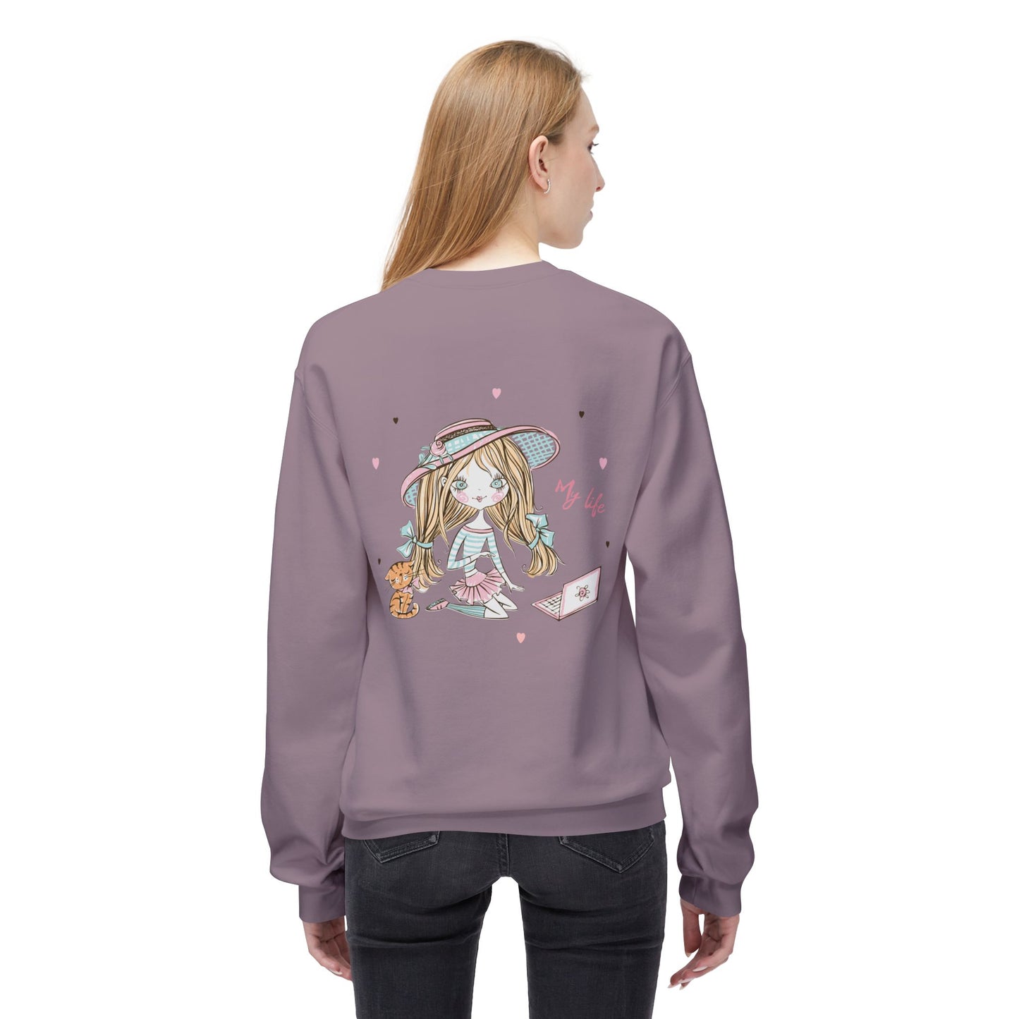 Cute Illustrated Crewneck Sweatshirt, Cozy Everyday Wear, Gift for Her, Fun Fashion, Casual Outfit, Birthday Present