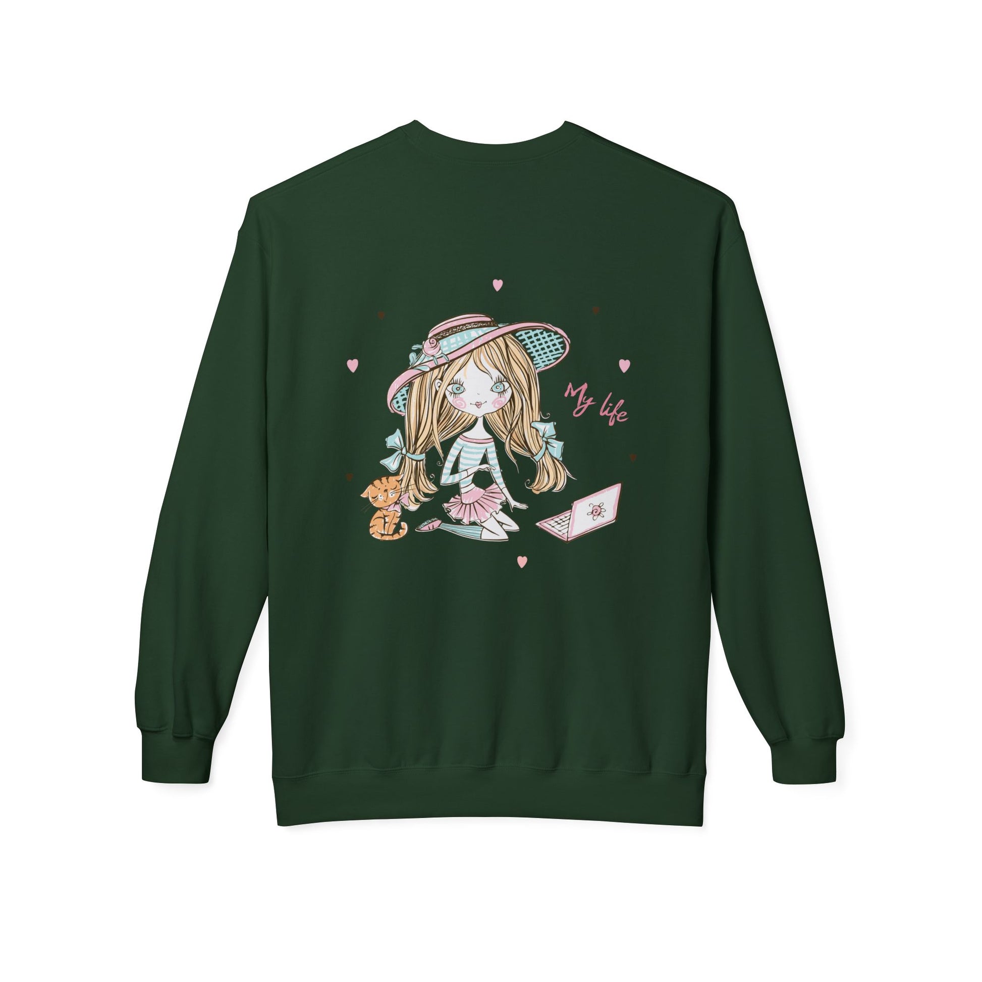 Cute Illustrated Crewneck Sweatshirt, Cozy Everyday Wear, Gift for Her, Fun Fashion, Casual Outfit, Birthday Present