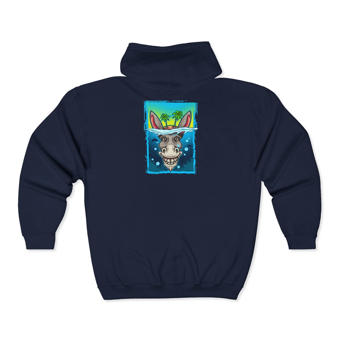 Funny Donkey Island Head Hoodie | Soft & Comfy Tropical Zip-Up