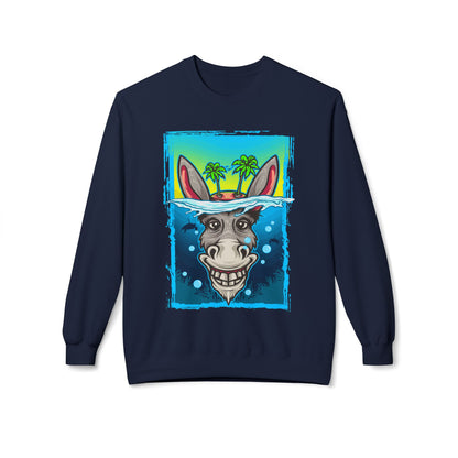 Playful Animal Graphic Crewneck Sweatshirt, Funny Sweatshirt, Unique Gift, Casual Wear, Unisex Apparel, Perfect for Parties Navy