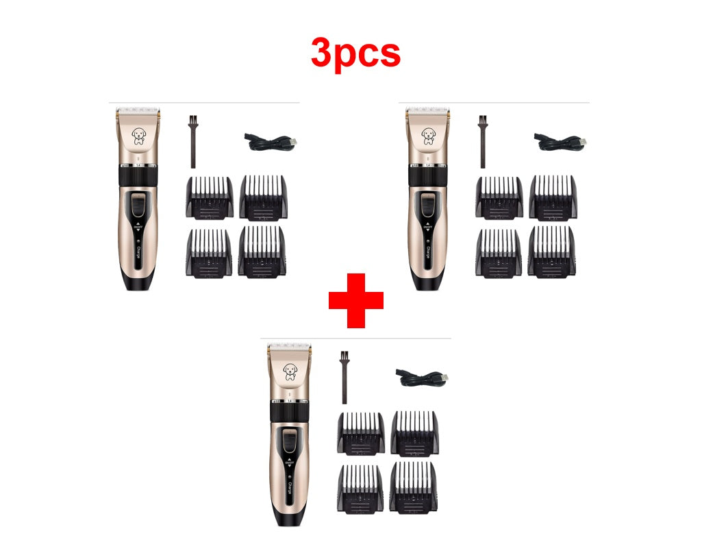 Professional Low Noise Pet Hair Clipper Easy Grooming For Dogs & Cats Style A 3pcs