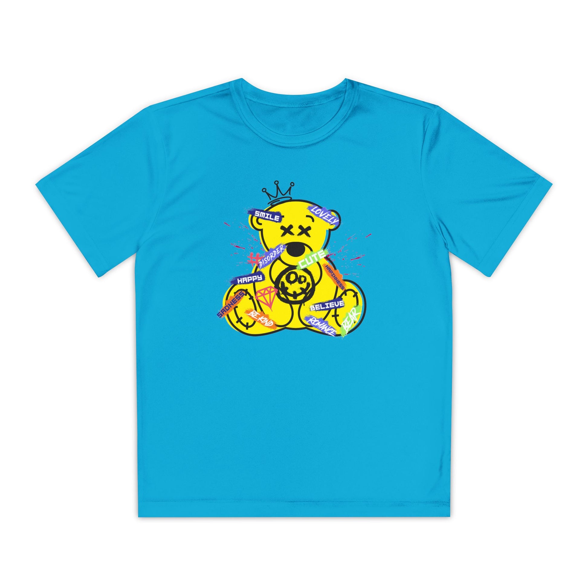 Youth Graphic Tee, Fun Casual Wear, Unique Kids T-Shirt, Sporty Style, Birthday Gift, Playdate Outfit Atomic Blue