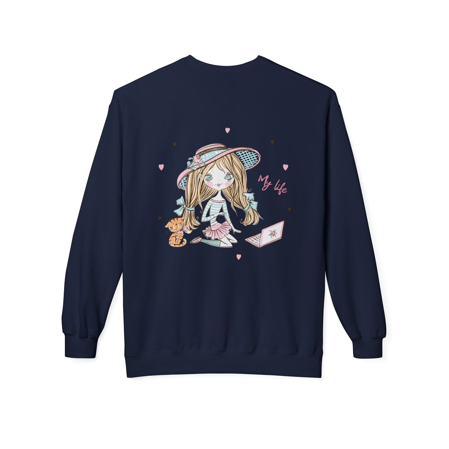 Cute Illustrated Crewneck Sweatshirt, Cozy Everyday Wear, Gift for Her, Fun Fashion, Casual Outfit, Birthday Present