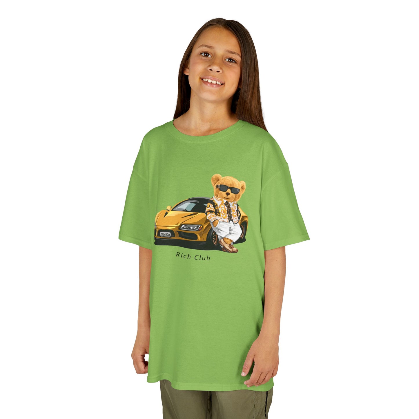 Cool Cartoon Bear Kids Tee, Fun Gift for Birthdays, Car Lovers T-Shirt, Playful Kid's Clothing, Perfect for Casual Days, Summer Fun