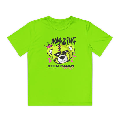 Youth Graphic Tee with Fun Bear Design, Casual Streetwear Shirt, Perfect Gift for Kids, Playful Summer Outfit, Birthday Gift, Everyday Wear Lime Shock