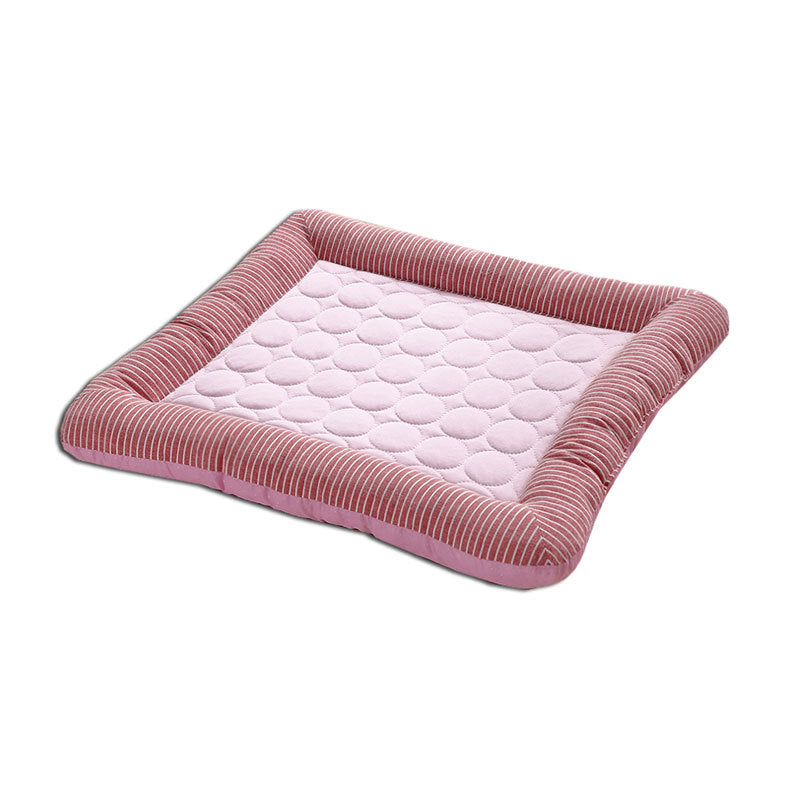 Pet Cooling Pad Bed For Dogs Cats Puppy Kitten Cool Mat Pet Blanket Ice Silk Material Soft For Summer Sleeping Blue Breathable Red