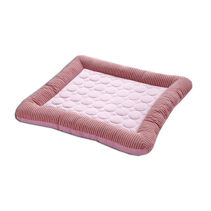 Pet Cooling Pad Bed For Dogs Cats Puppy Kitten Cool Mat Pet Blanket Ice Silk Material Soft For Summer Sleeping Blue Breathable Red
