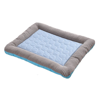 Pet Cooling Pad Bed For Dogs Cats Puppy Kitten Cool Mat Pet Blanket Ice Silk Material Soft For Summer Sleeping Blue Breathable Blue