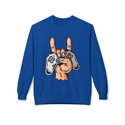Gamer Fleece Crewneck Sweatshirt, Unisex Sweatshirt for Gamers, Gaming Apparel, Perfect Gift for Birthdays, Geek Culture, Casual Wear Royal