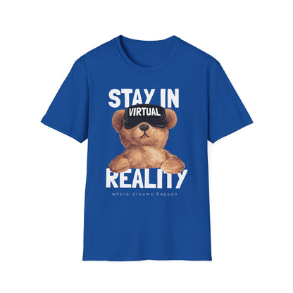 Virtual Reality Bear T-Shirt, Cute Graphic Tee, Funny Gift for Gamers, Trendy Apparel, Birthday Gift, Casual Wear Royal
