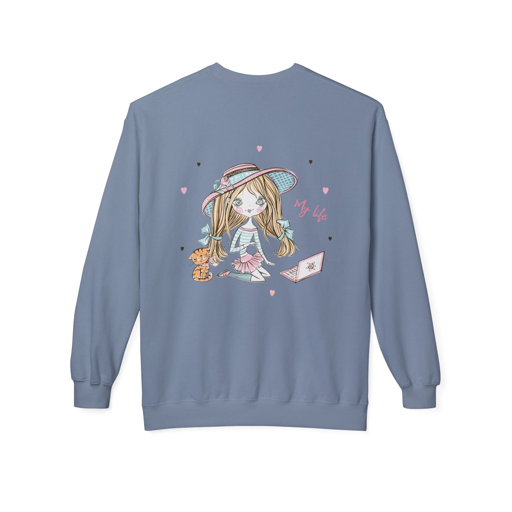Cute Illustrated Crewneck Sweatshirt, Cozy Everyday Wear, Gift for Her, Fun Fashion, Casual Outfit, Birthday Present