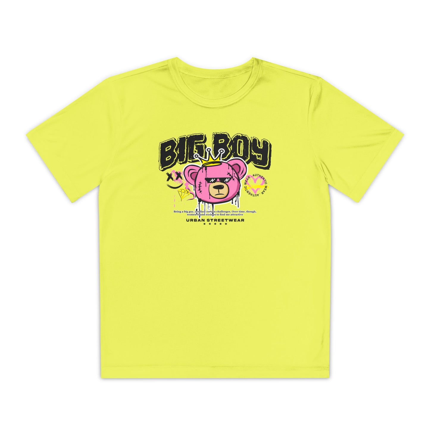 Youth Graphic Tee - Cool Bear Design, Trendy Youth Shirt, Perfect Gift for Kids, Summer Wear, Birthday Present, Sportswear Neon Yellow