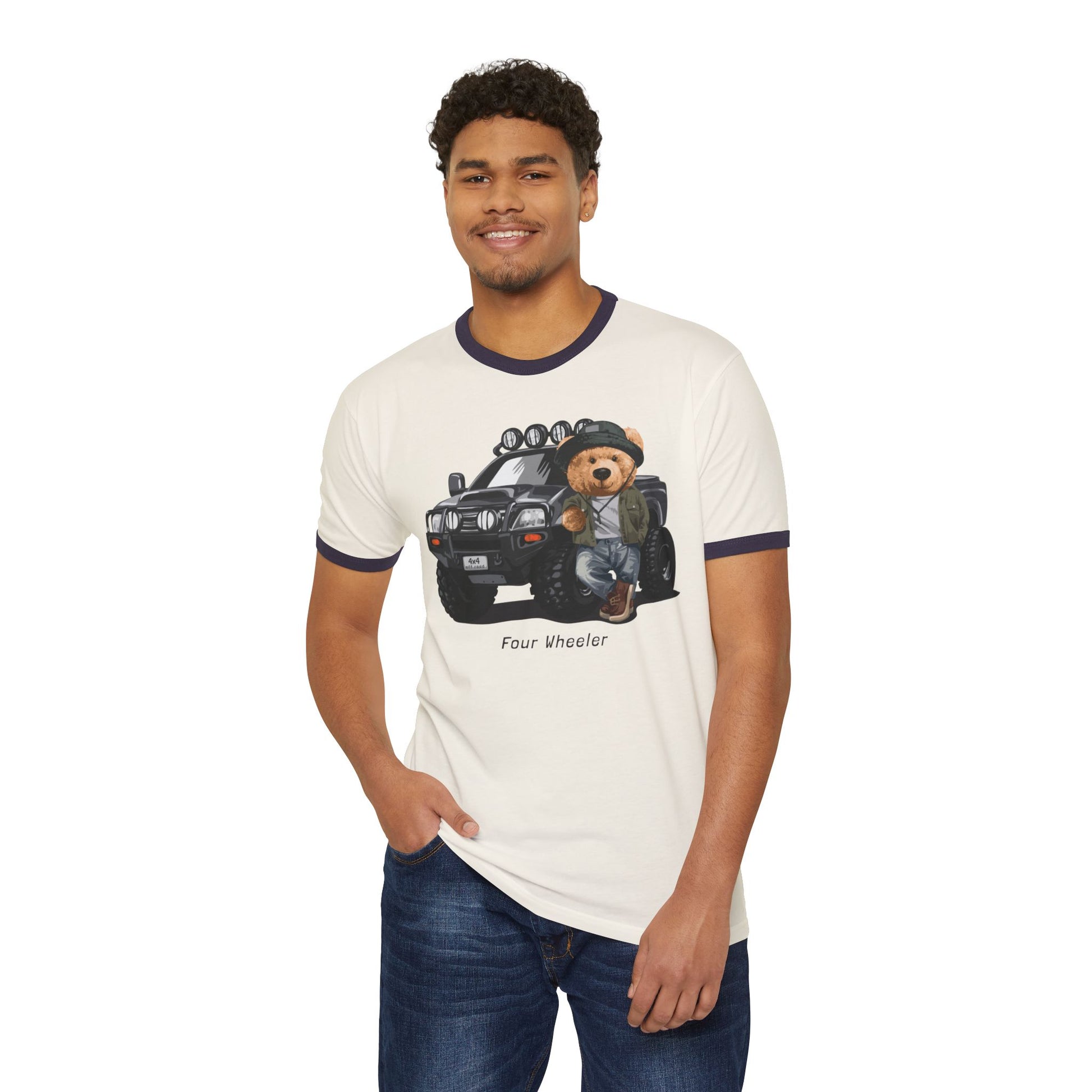 Adventure Bear Ringer T-Shirt | Casual Wear, Gifts for Kids & Teens, Outdoor Enthusiasts, Cute Graphic Tee, Birthday Present
