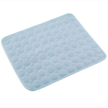 Pet Dog Cat Ice Silk Cold Nest Pad For Cooling In Summer Light blue
