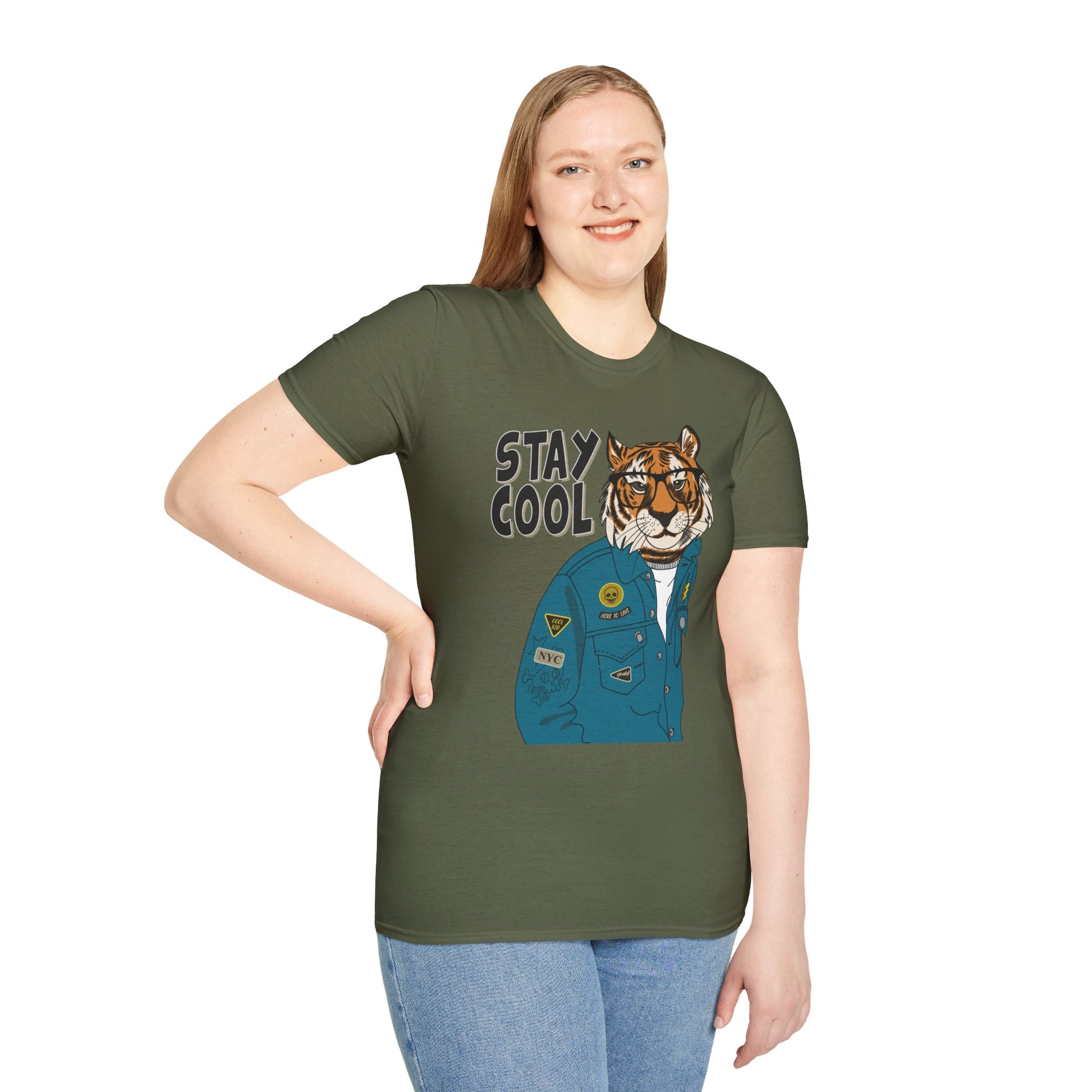 Cool Tiger Graphic T-Shirt | Stay Cool Tee, Unisex Sizes, Casual Wear, Gift for Animal Lovers, Everyday Style