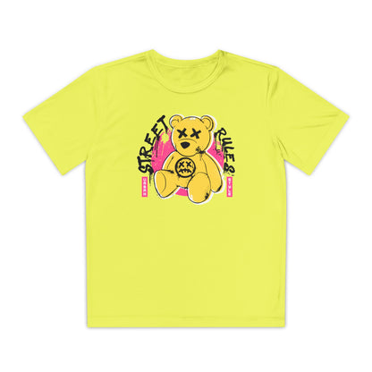 Street Bear Youth Tee - Trendy Graphic T-Shirt, Kids' Casual Wear, Birthday Gift, Streetwear Style, Cool Summer Shirt Neon Yellow