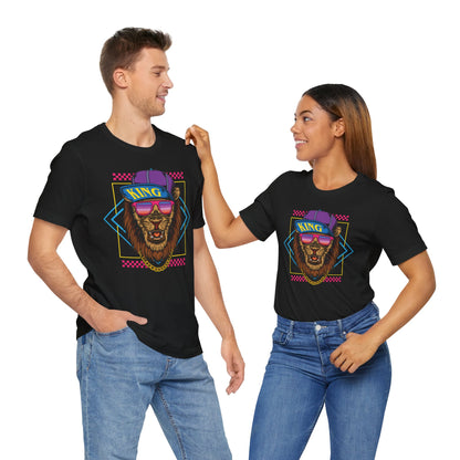 King Lion Graphic Tee, Funky T-Shirt, Hip Hop Style Shirt, Unisex Streetwear, Cool Gift for Him/Her, Casual Vibes, Summer Fashion