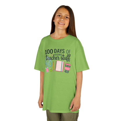 Teacher Appreciation Kids Tee, 100 Days of Teacher Stuff Shirt, School Spirit Tee, Gift for Future Educators, Kids' Classroom Apparel