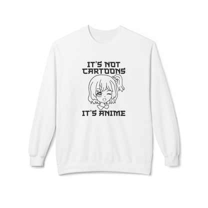 Anime Sweatshirt - It's Not Cartoons, Gift for Anime Fans, Casual Wear, Cozy Hoodie Alternative, Perfect for Conventions White