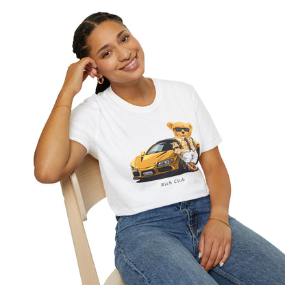 Luxury Lifestyle Bear T-Shirt, Vintage Car Tee, Unisex Graphic Shirt, Cool Fashion Apparel, Gift for Car Enthusiasts