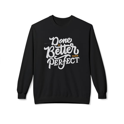 Motivational Fleece Sweatshirt: Cozy Crewneck, Perfect for Self-Care Days, Gift for Friends, Inspirational Quotes, Peer Encouragement Black
