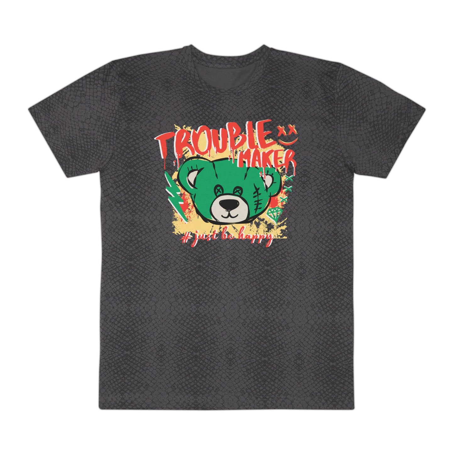 Urban Bear Graphic Tee - Trendy Men’s Jersey T-Shirt, Cool Casual Wear, Streetwear Style, Gift for Him, Unique Fashion Statement Black Reptile