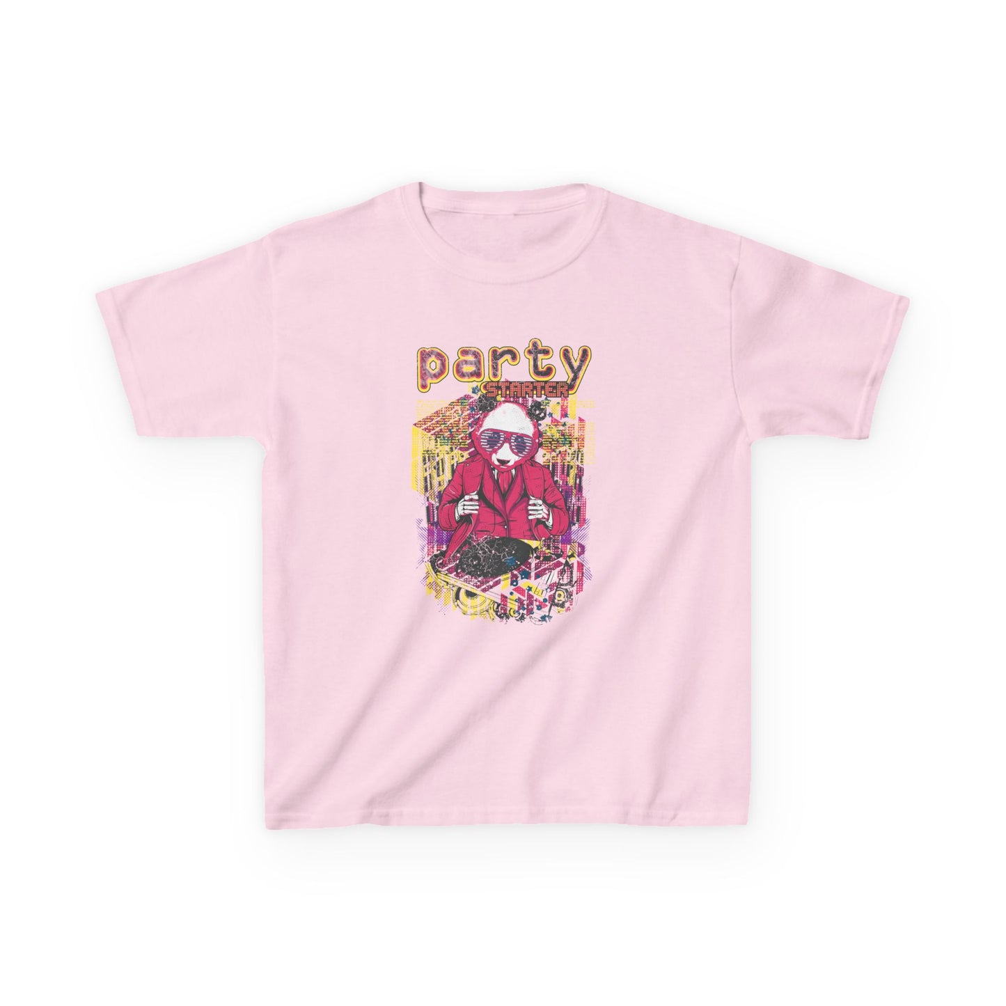Vibrant Kids Party Tee, Fun Kids T-Shirt, Summer Party Shirt, Birthday Gift Idea, Cool Graphic Tee, Youth Apparel Light Pink