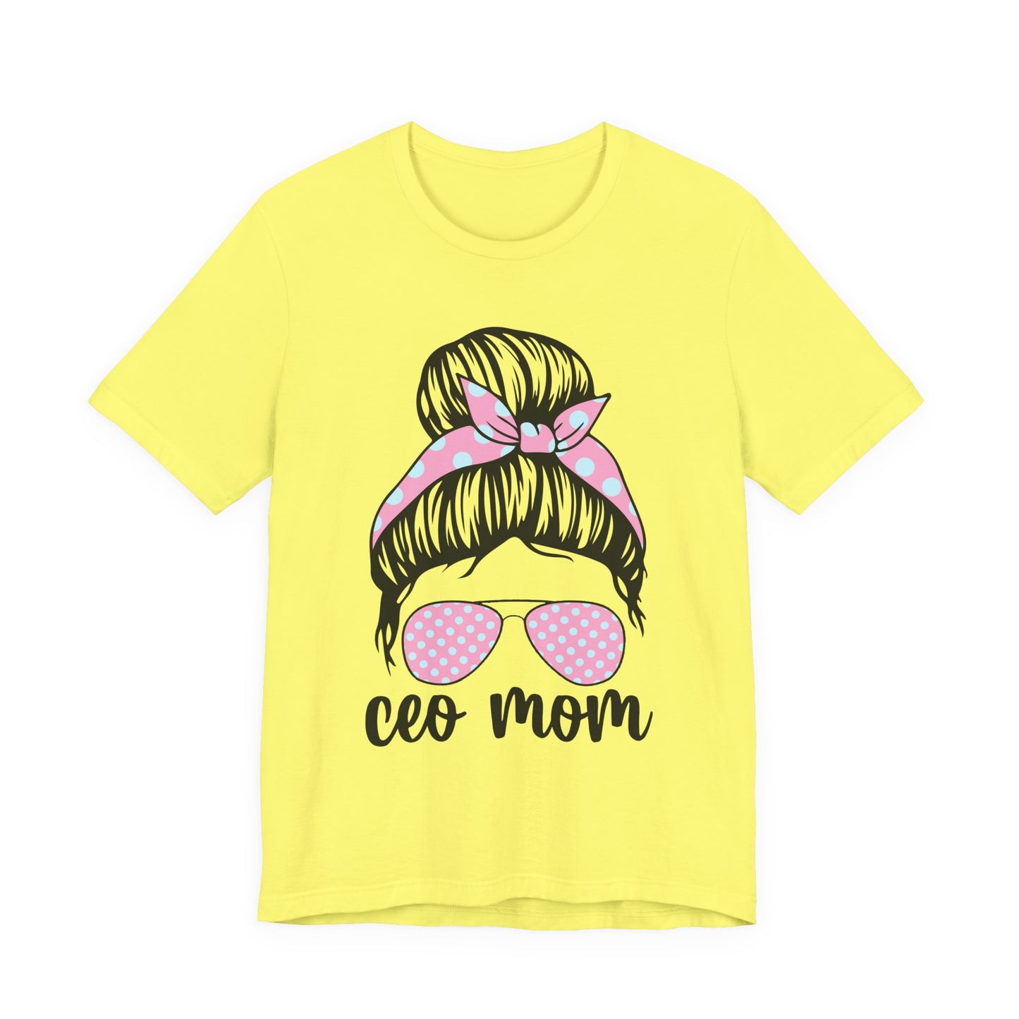 CEO Mom Short Sleeve Tee – Trendy Mom T-Shirt, Gift for Moms, Mother's Day Gift, Casual Shirt, Parenting Apparel Yellow