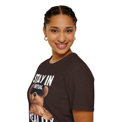 Virtual Reality Bear T-Shirt, Cute Graphic Tee, Funny Gift for Gamers, Trendy Apparel, Birthday Gift, Casual Wear