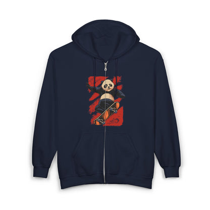 Panda Full Zip Hoodie - Soft and Comfy Unisex Sweatshirt with Reduced Pilling - Embroidery Option Available