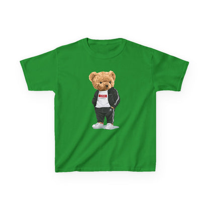 Youth Streetwear Graphic Tee - Fun Bear Design, Cool Kids T-Shirt, Summer Wear, Birthday Gift, Casual Outfit Irish Green