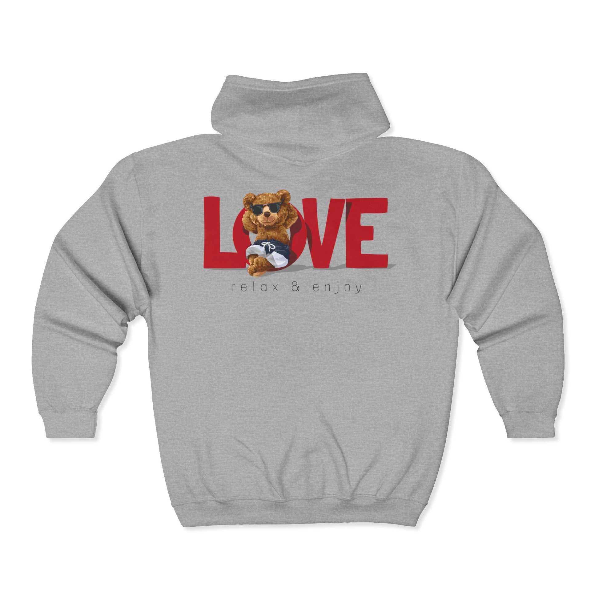 Cozy Love Zip Hoodie featuring Adorable Bear Design, Perfect Gift for Couples, Valentine's Day, Casual Wear, Animal Lovers, Hooded