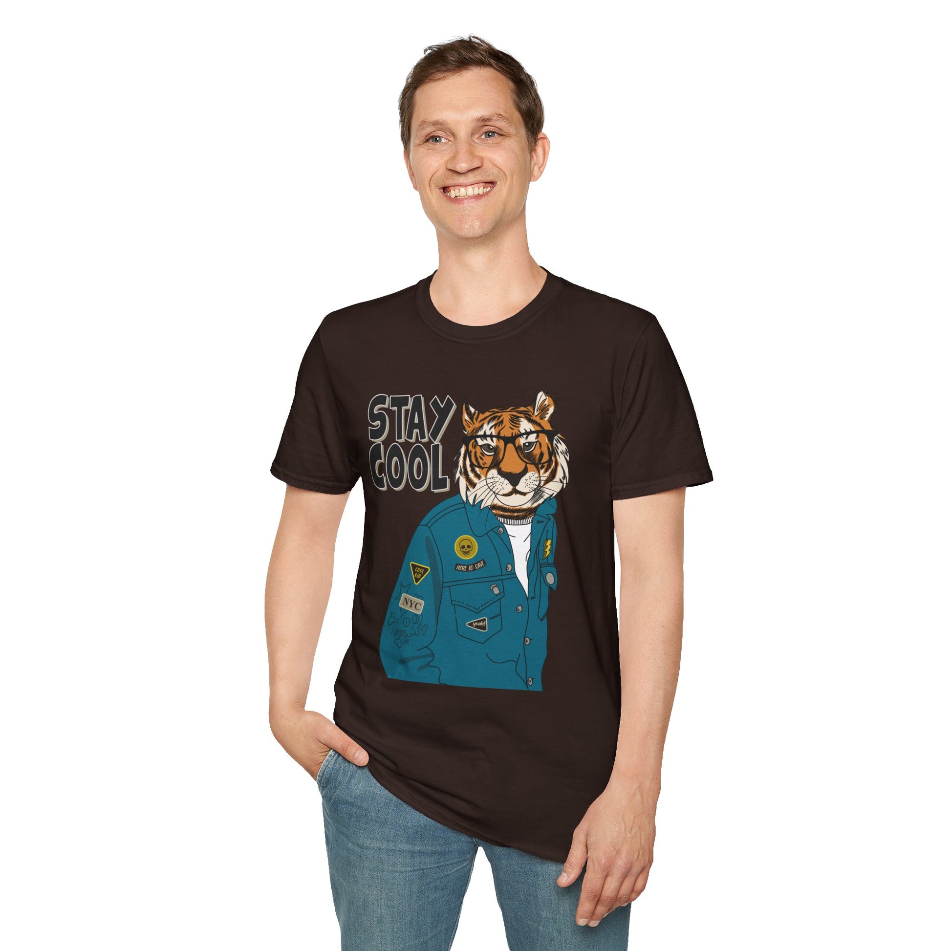 Cool Tiger Graphic T-Shirt | Stay Cool Tee, Unisex Sizes, Casual Wear, Gift for Animal Lovers, Everyday Style