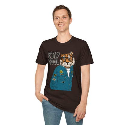 Cool Tiger Graphic T-Shirt | Stay Cool Tee, Unisex Sizes, Casual Wear, Gift for Animal Lovers, Everyday Style