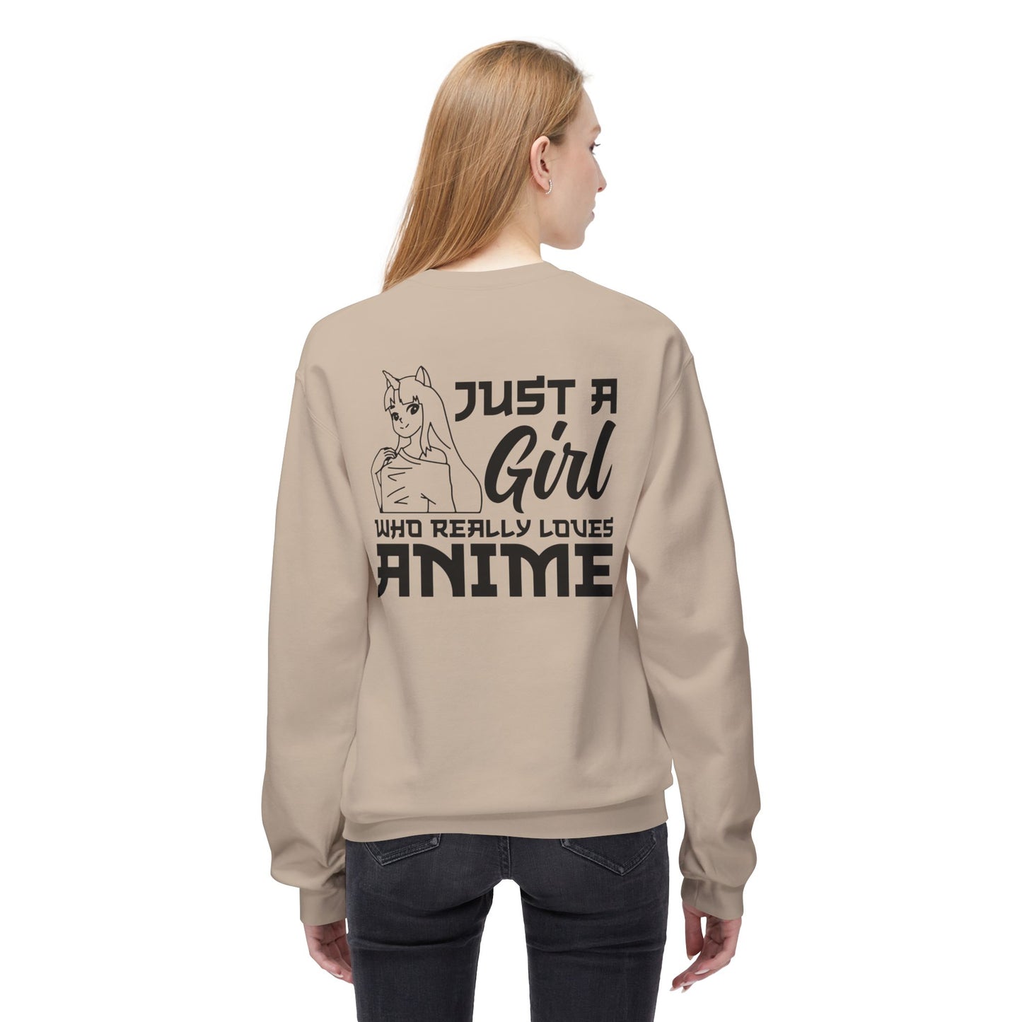 Anime Lover Crewneck Sweatshirt - Just a Girl Who Really Loves Anime, Unisex Casual Apparel, Anime Gift, Cozy Fashion, Fleece Sweater