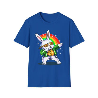 Rainbow Rabbit Cool Vibes Unisex T-Shirt, Fun Gift for Animal Lovers, Perfect for Parties, Birthdays, and Everyday Wear Royal