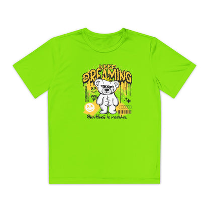 Keep Dreaming Youth Tee, Motivational Shirt, Children's Adventure Clothing, Birthday Gift, Cute Graphic Tee, Playful Style Lime Shock