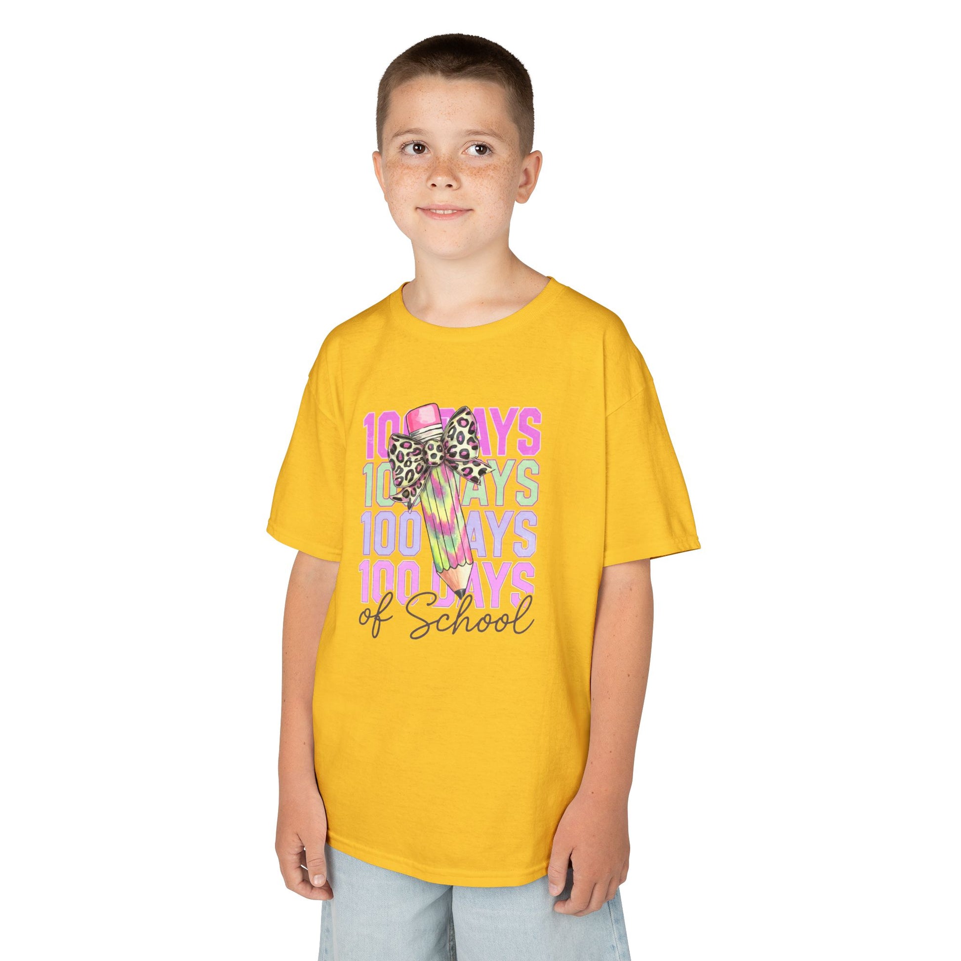 Kids 100 Days of School Tee, Fun Kids' T-Shirt, Celebration Shirt for Back to School, Kindergarten Milestone Gift, Cute Animal Print Design