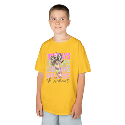 Kids 100 Days of School Tee, Fun Kids' T-Shirt, Celebration Shirt for Back to School, Kindergarten Milestone Gift, Cute Animal Print Design