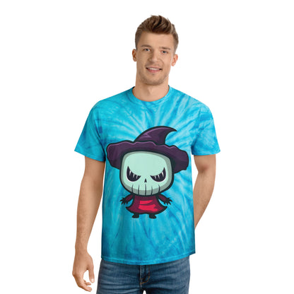 Whimsical Tie-Dye Tee with Cute Halloween Character | Fun Casual Wear, Unisex T-Shirt, Festival Clothing, Unique Gift - Cozy Kawaii LLC