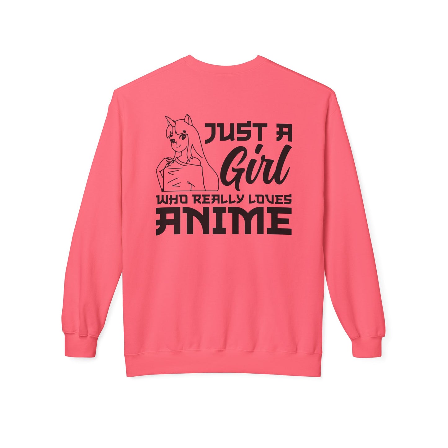 Anime Lover Crewneck Sweatshirt - Just a Girl Who Really Loves Anime, Unisex Casual Apparel, Anime Gift, Cozy Fashion, Fleece Sweater