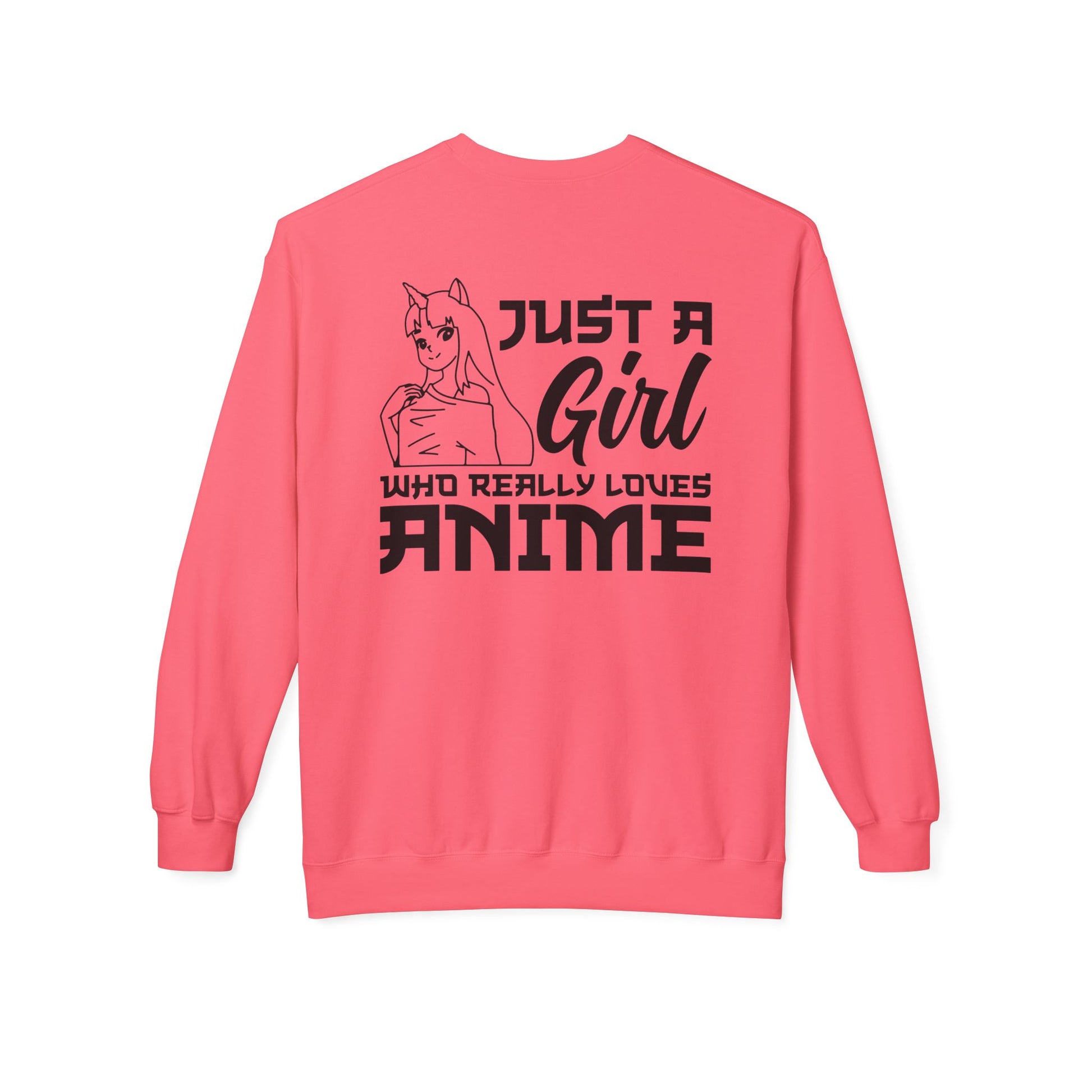 Anime Lover Crewneck Sweatshirt - Just a Girl Who Really Loves Anime, Unisex Casual Apparel, Anime Gift, Cozy Fashion, Fleece Sweater