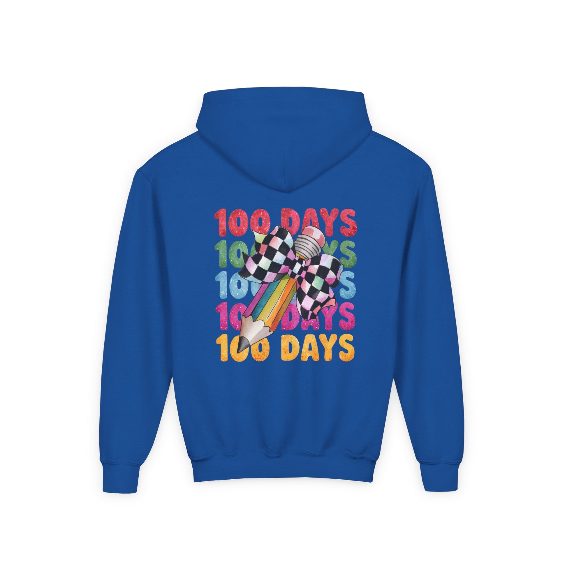 Colorful 100 Days Hoodie for Kids, Fun Sweatshirt for School Celebrations, Youth Fashion, Unique Gift for Students, Cozy Everyday Wear