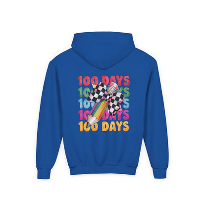 Colorful 100 Days Hoodie for Kids, Fun Sweatshirt for School Celebrations, Youth Fashion, Unique Gift for Students, Cozy Everyday Wear