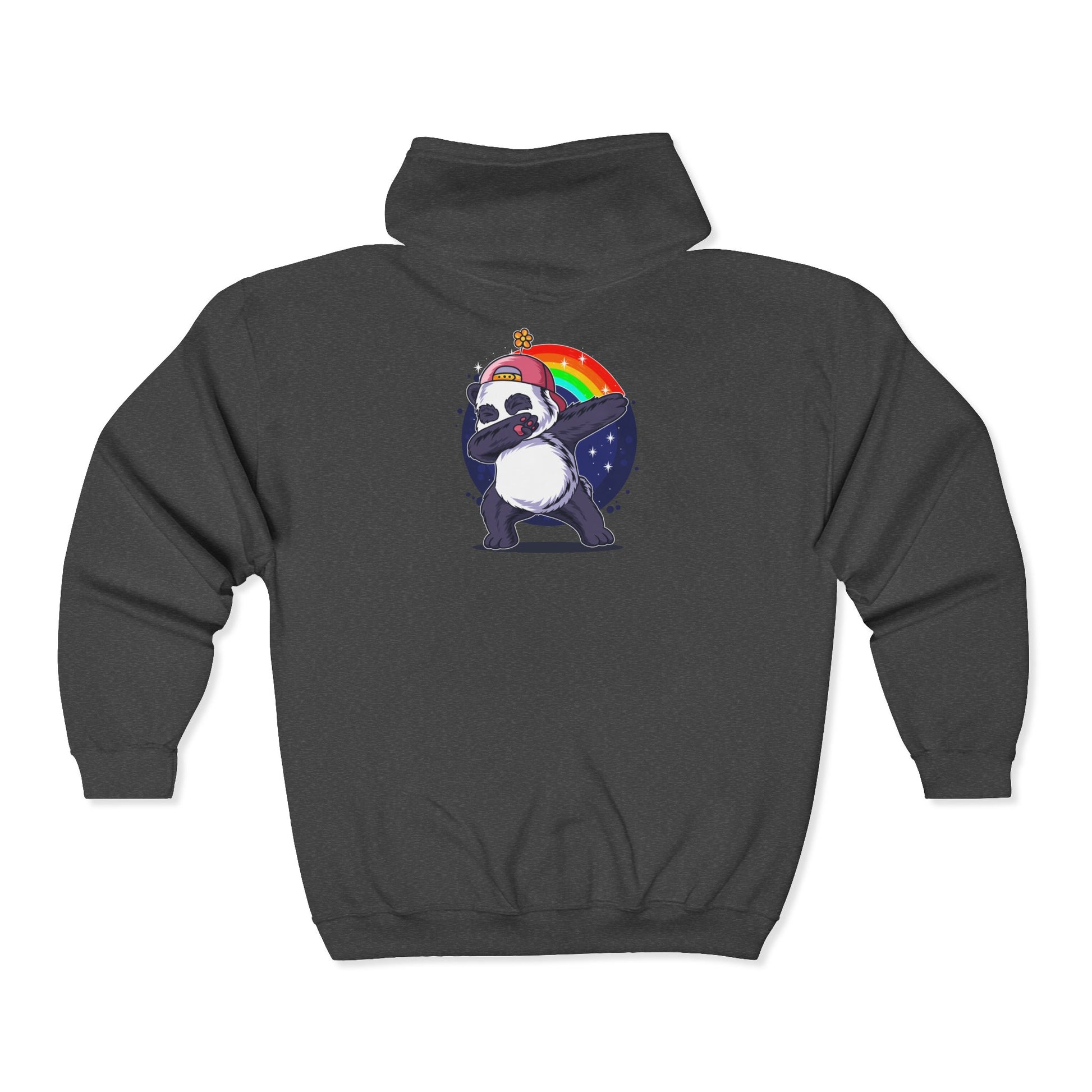 Panda Dabbing Rainbow Zip Hoodie