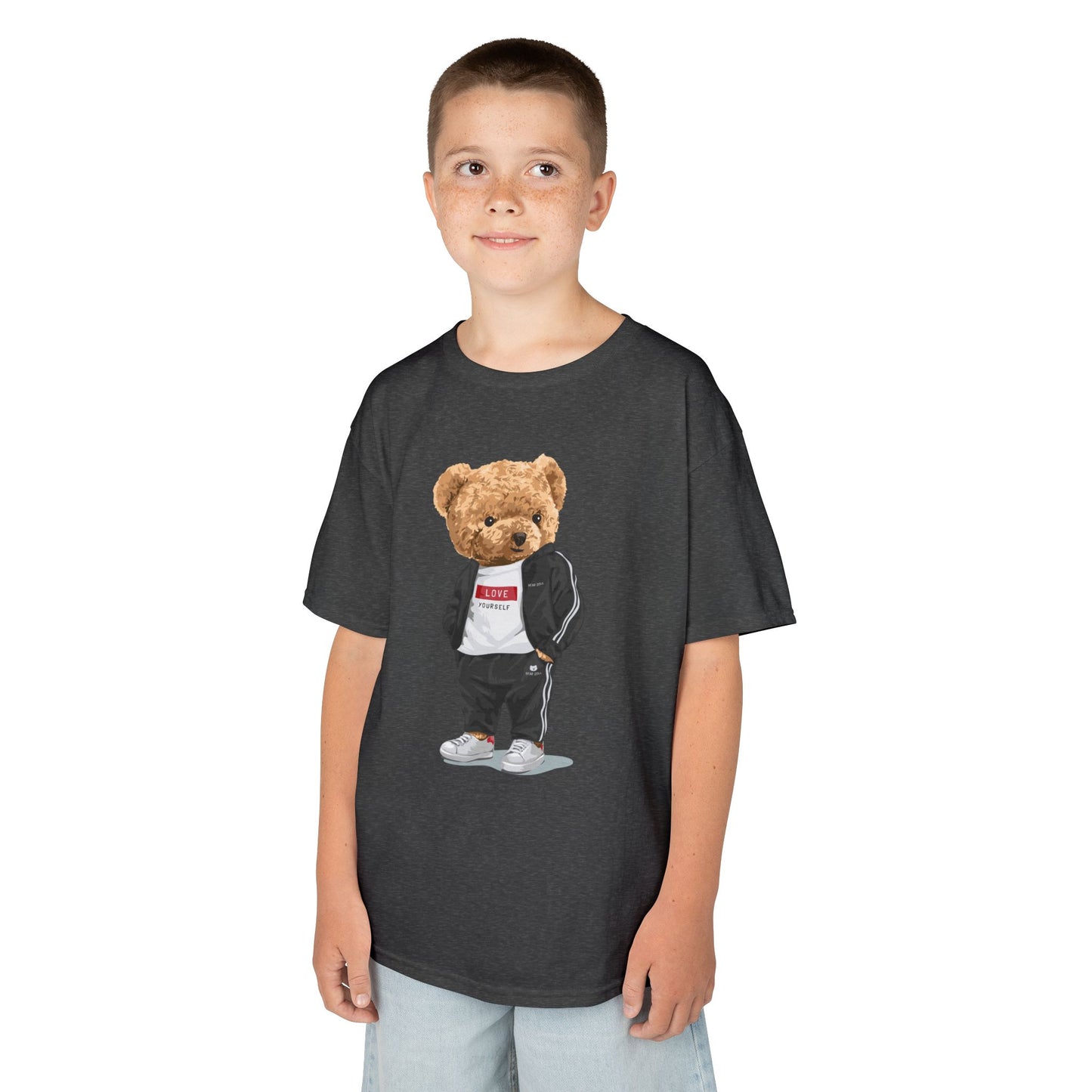 Youth Streetwear Graphic Tee - Fun Bear Design, Cool Kids T-Shirt, Summer Wear, Birthday Gift, Casual Outfit