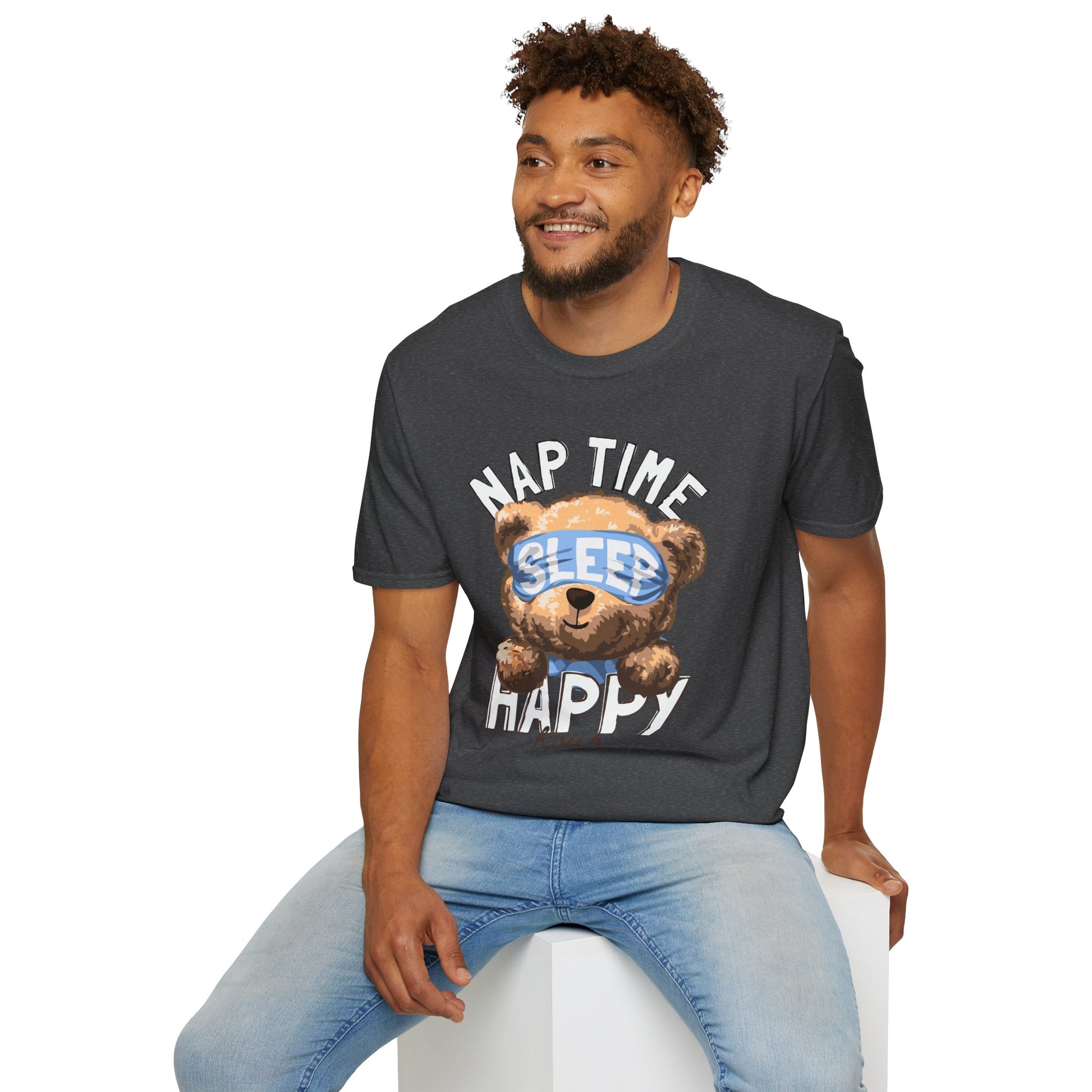 Nap Time Happy Bear Unisex T-Shirt, Sleep Shirt, Cute Graphic Tee, Cozy Relaxed Wear, Gift for Nappers, Funny Pajama T-Shirt
