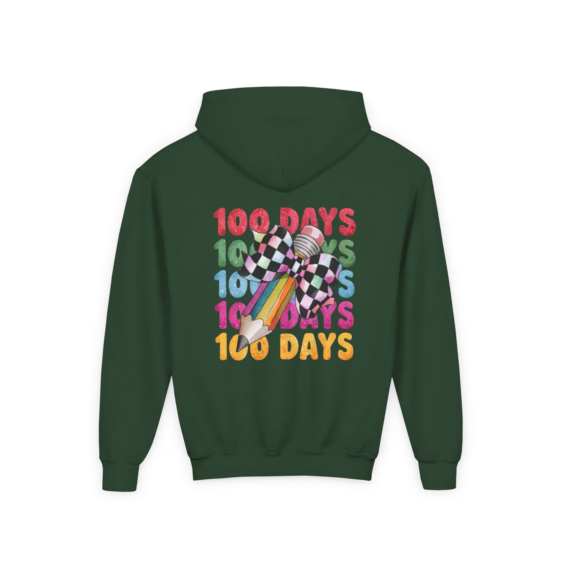 Colorful 100 Days Hoodie for Kids, Fun Sweatshirt for School Celebrations, Youth Fashion, Unique Gift for Students, Cozy Everyday Wear