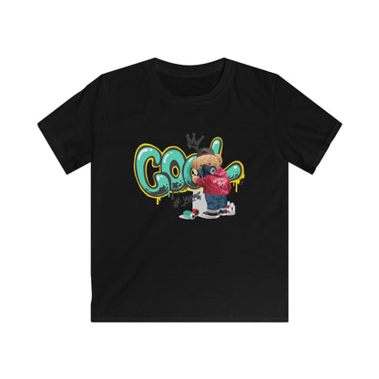 Cool Kids T-Shirt, Youth Streetwear Tee, Graffiti Style Kids Shirt, Trendy Graphic Tee, Fun Gift for Birthdays Black